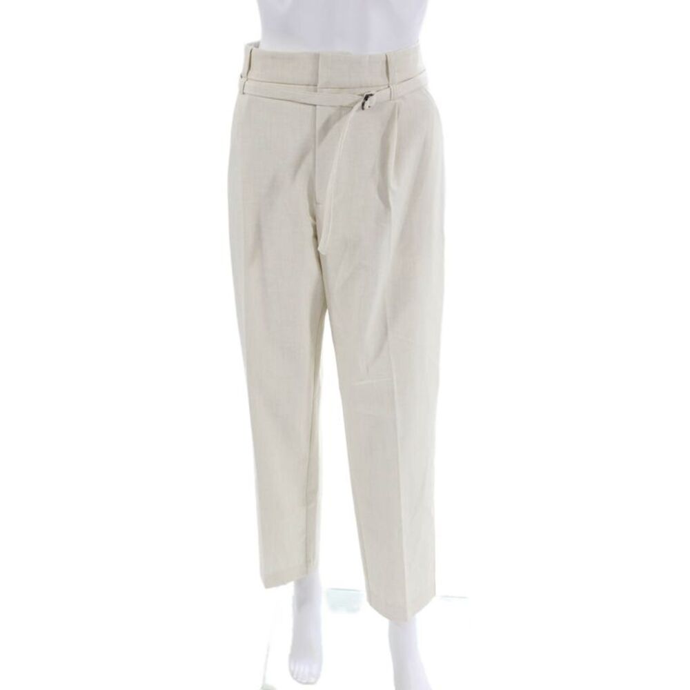 Ecru Womens Sutton Straight Leg Belted Creased Pants Sand Beige Size 10